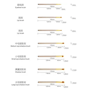 Wholesale 13pcs champagne makeup brushes with soft bristles