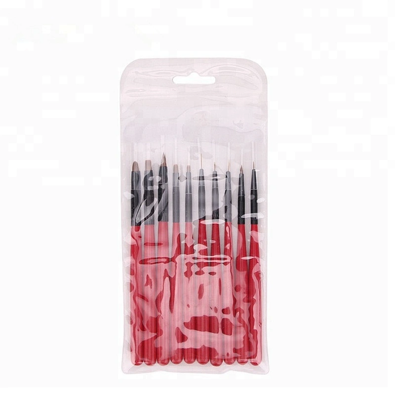 10Pcs/set Nail Art Brush Sets Kolinsky Acrylic Gel Design Brush Set Painting Pen Tools Kit