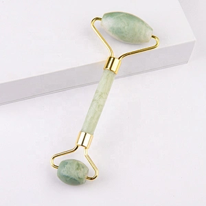JZG Private Label Hot Selling OEM High Quality Jade Stone Facial Anti Aging Welded Natural Rose Quartz Pink Jade Roller for Face