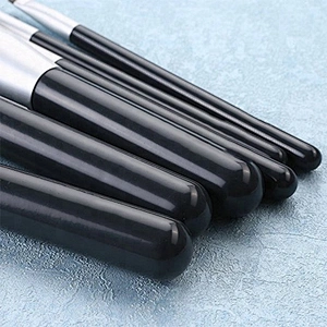 Beautiful 6pcs make up brushes private label black wooden synthetic hair cosmetics makeup brushes set