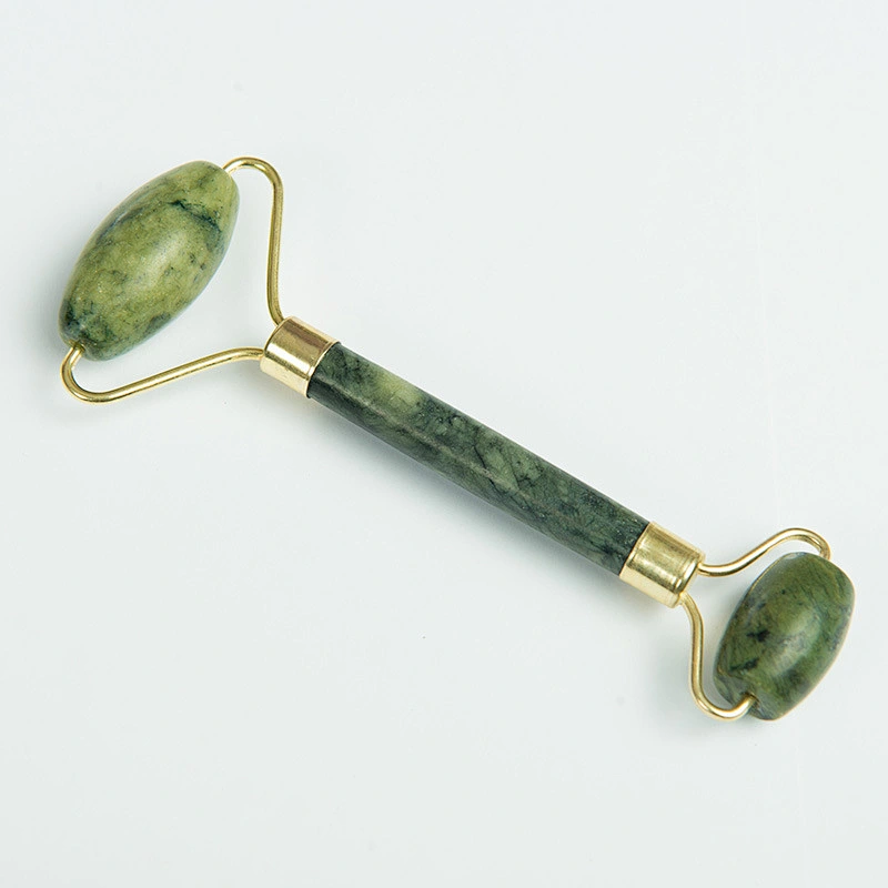 Jade Roller For Face And Gua Sha Set - Beauty Cosmetic Facial Skin Roller Massager Tool - Original Handcraft Natural Green Jade