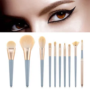 10pcs High Quality Natural Synthetic Hair Make Up Brush Tools Kit Professional Beauty Cosmetics
