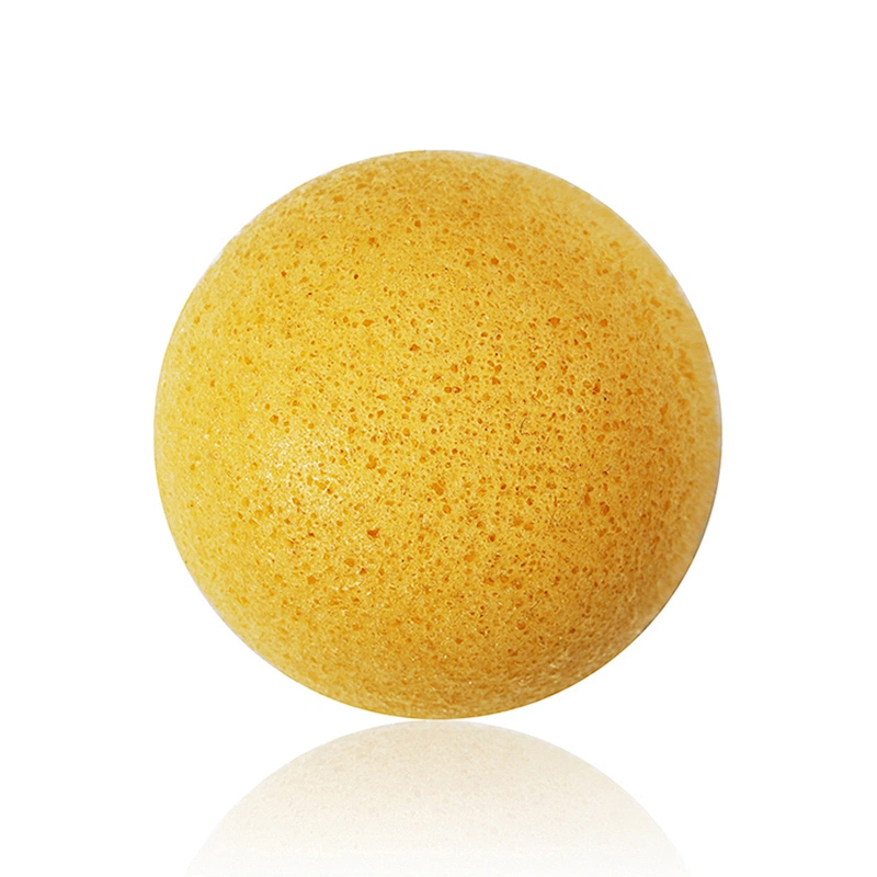 JZG Amazon Wholesale Face Top Seller Yellow Turmeric Infused Konjac Body Wash Facial Cleansing Sponge Konjac Bath Sponge Puff