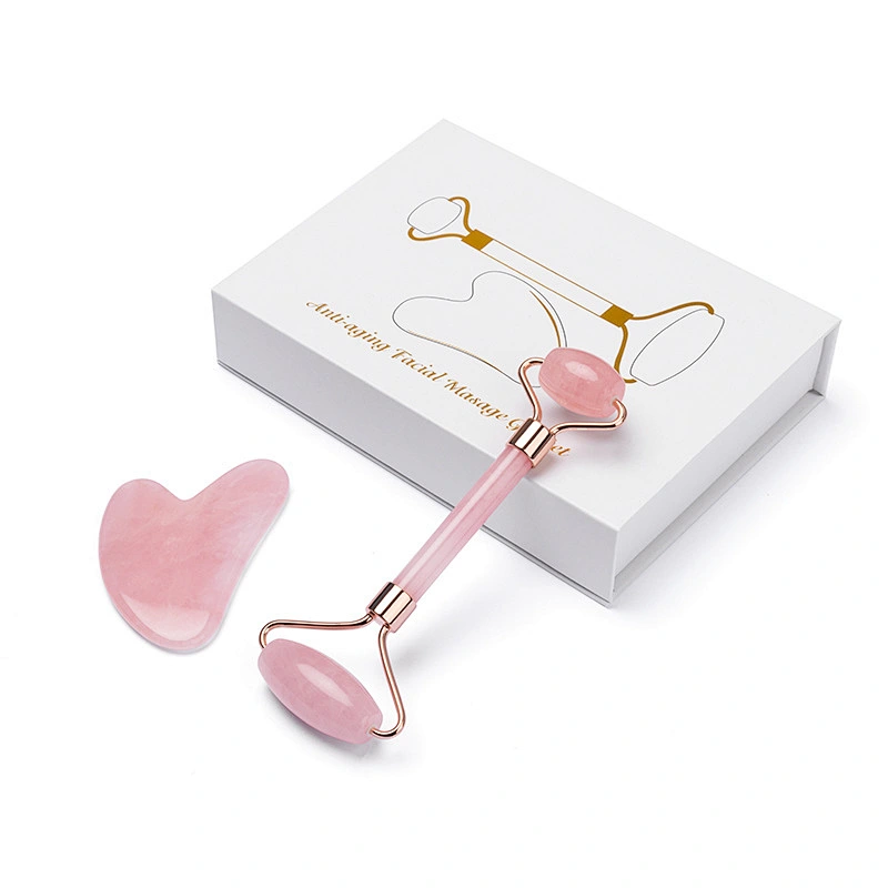 Wholesale Private Label Anti Aging Jade Facial Massage Beauty Light Natural Rose Quartz Pink Jade Roller For Face