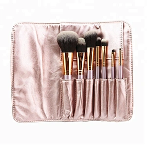 High quality  7pcs Oval Makeup Brushes Set Private Label Beauty Cosmetics Kabuki Make Up Tool Eyebrow Powder Foundation with Bag