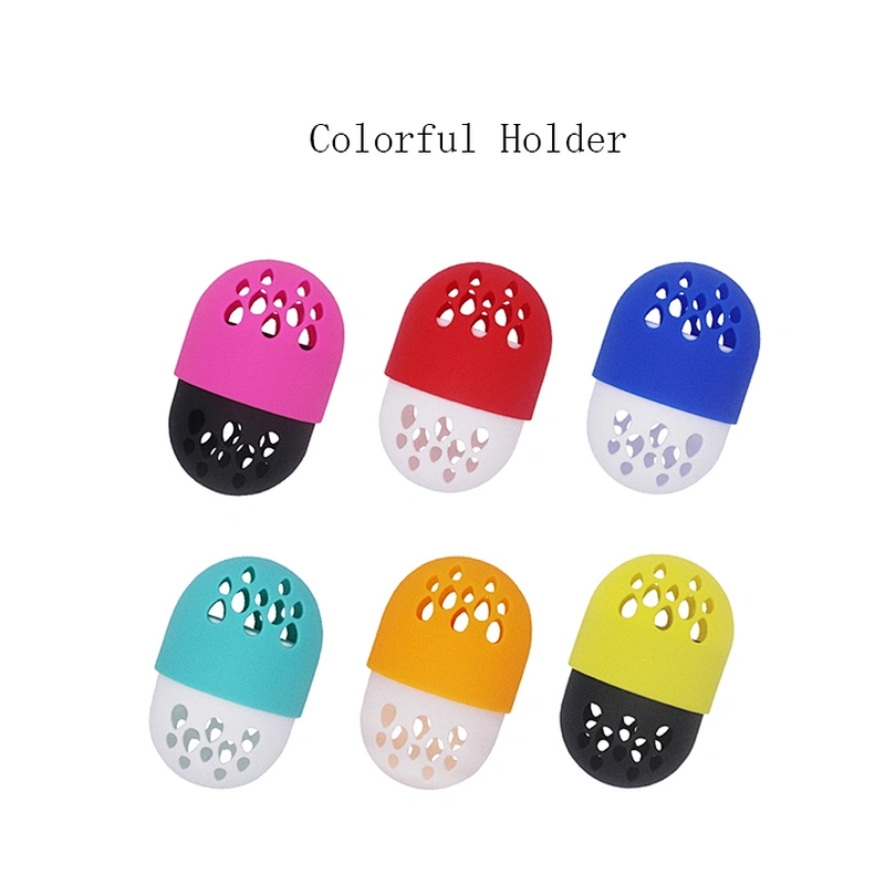 JZG 1pcs New Design Travel Beauty Carring Drying Holder Case Silicone Makeup Sponge Holder With Lid