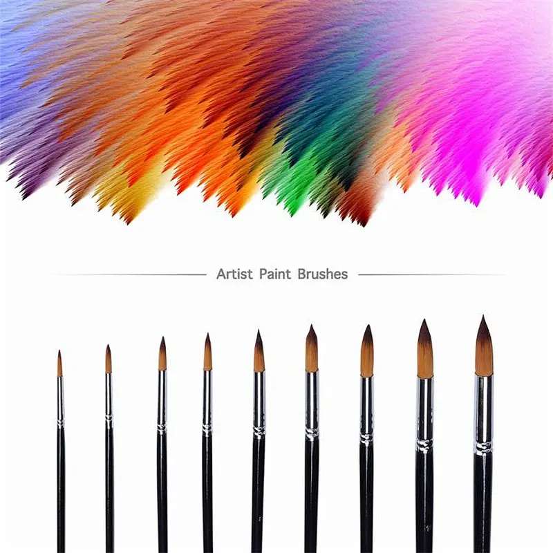 Wholesale cosmetic tools custom logo artist paint wooden nail art brush