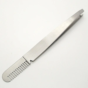 JZG 1pcs High Quality Eyelash Extension Tweezers Comb Eyebrow Tweezers Stainless Steel Private Label Rose Gold