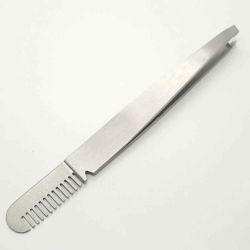 JZG 1pcs High Quality Eyelash Extension Tweezers Comb Eyebrow Tweezers Stainless Steel Private Label Rose Gold