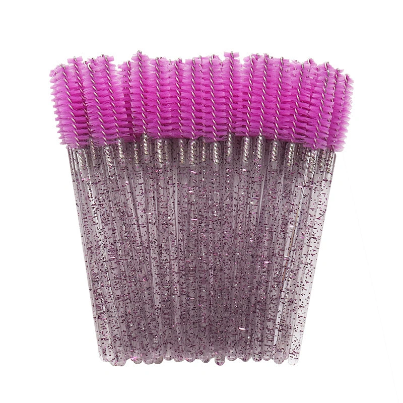 Custom Glitter Diamond Disposable Factory Rhinestone Brush Eyebrow Eye Shadow Eyelash Mascara Wand