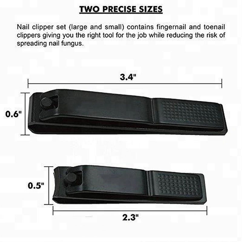 Straight Nail Clipper Professional Nail Clippers Cutter Set Cuticle Tweezers Pedicure Manicure Cutters Toenail Clippers 2pcs