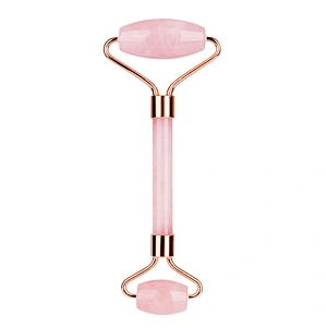 Hot Selling Oem High Quality Jade Stone Facial Anti Aging Welded Natural Rose Quartz Pink Jade Roller For Face