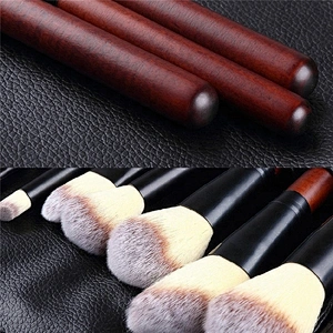 Custom Logo Mahogany Wood Handle Custom Hair 18pcs Maquiagem Makeup Brush Set Professional