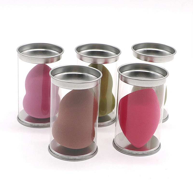 JZG Factory 1pcs Private Label LOGO OEM Travel Carring Case Cylinder Shape Puff Stand Makeup Sponge Holder