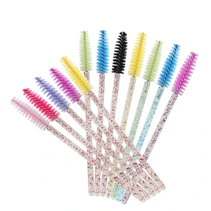 Crystal Mascara Wands Disposable Eyelash Brush Eyelash Extension Brush Glossy Handle Mascara Wands
