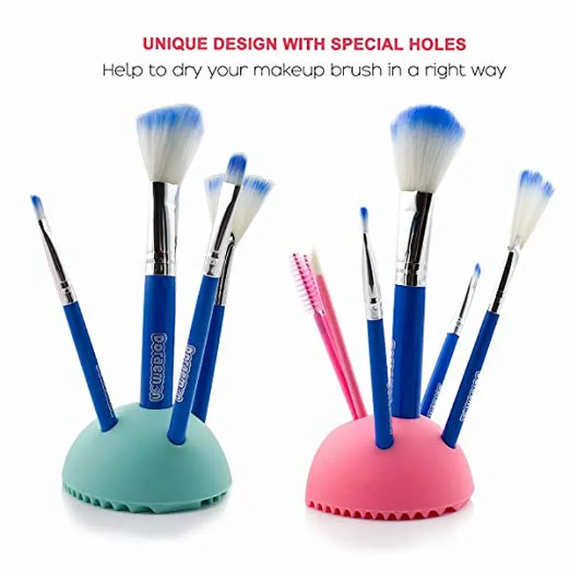 Half egg shape silicone makeup brush holder and silicone makeup brush cleaning mat