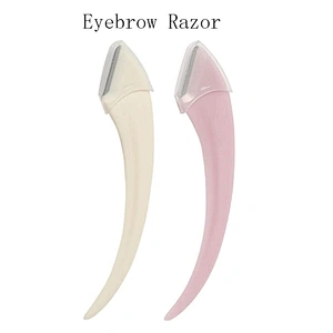 JZG 1pcs High Quality Fashionable Design Half Moon Shape Plastic Handle Single Blade Eyebrow Trimmer