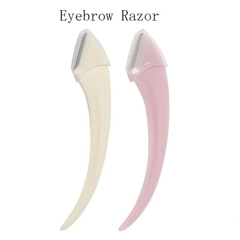 JZG 1pcs High Quality Fashionable Design Half Moon Shape Plastic Handle Single Blade Eyebrow Trimmer