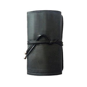 High-grade soft leather PU cosmetic brush bag portable folding professional large capacity cosmetic brush bag