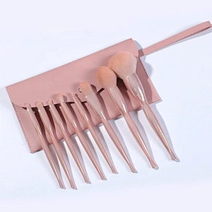 New good quality Skin Tone 8pcs Ballet handle custom logo Makeup Brush Set wholesale Makeup Brushes tool kit with bag case