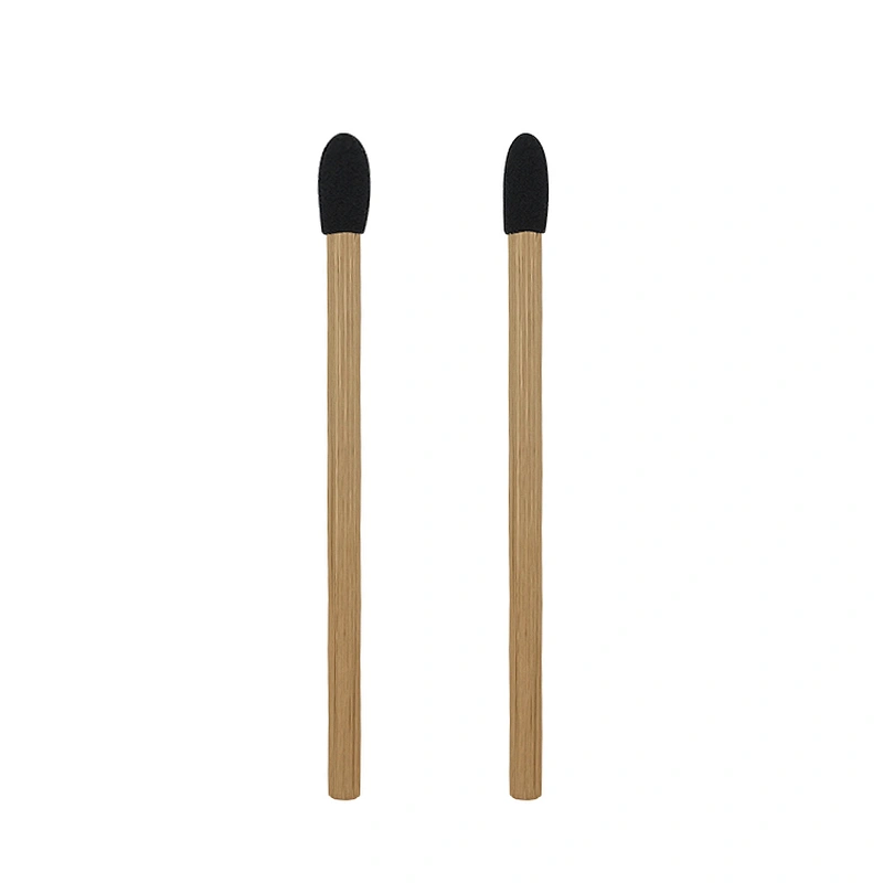 Wholesale 7kinds Hot Sale 50pcs/bag Disposable nylon mascara wands eyelash brushes with natural bamboo handle