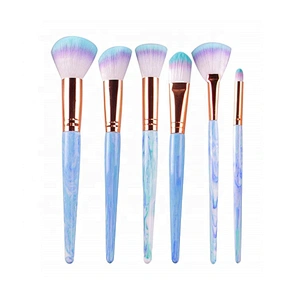 6pcs glitter makeup brushes ssoft and dense enought hair portable custom makeup brush sets