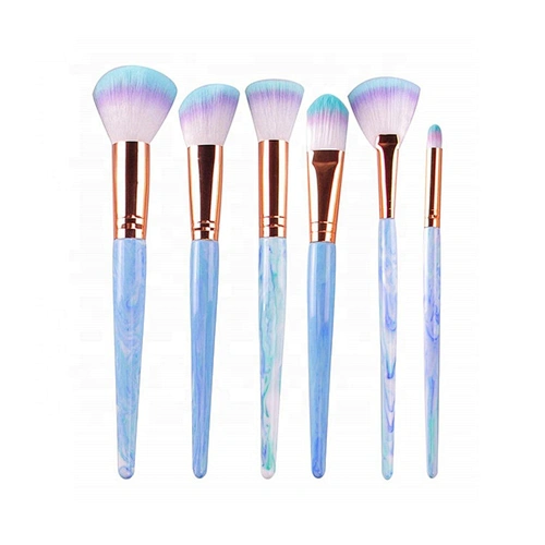 6pcs glitter makeup brushes ssoft and dense enought hair portable custom makeup brush sets