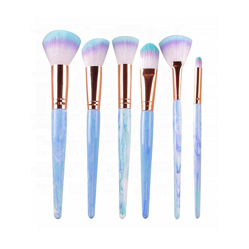 6pcs glitter makeup brushes ssoft and dense enought hair portable custom makeup brush sets
