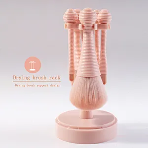5pcs Spiral texture brush handle private label makeup brush set portable beauty make up brushes Tool with packaging bucket box