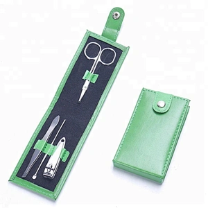 4Pcs/set Mini Nail Manicure Tool Set High Quality Nail Care Kits Custom Nail Clippers Scissors File Tweezers With PVC Bag Case