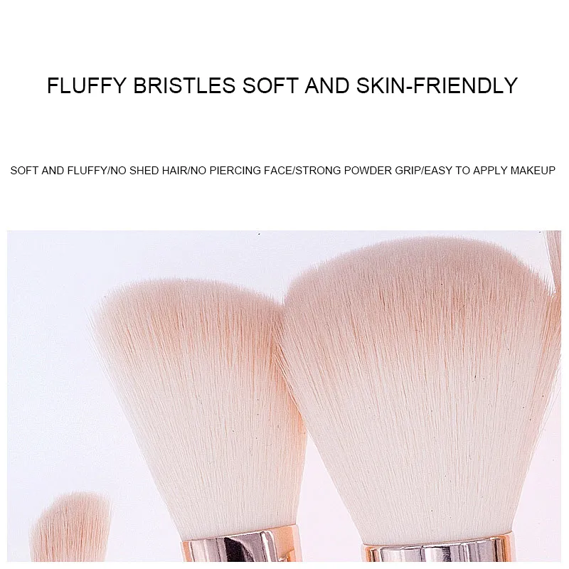 New professional copper tube makeup brushes beauty tools wooden handle makeup brushes set eyeshadow brushes with pu bag