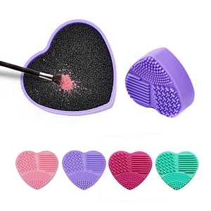 JZG 1pcs Best Seller Heart Shape Makeup Brush Silicone Cleaner and Dryer Private Label Logo Beauty Tools Makeup Brush Cleansing