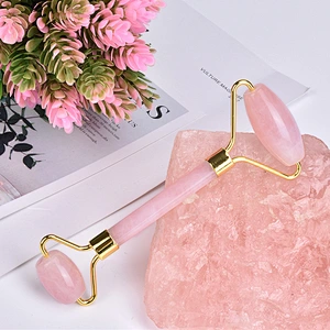 Best High Quality Private Label Original Crystal Body Massage Anti Aging Natural Rose Quartz Face Pink Jade Roller
