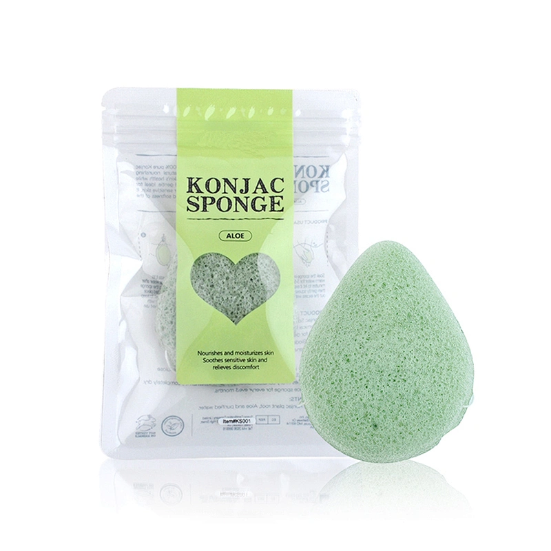 JZG Wholesale Price Private Label Organic Skincare Facial Water Drop Shape 100% Natural Cleaning Konjac Sponge Cosmetic Puff