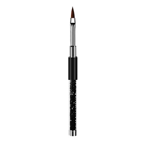 1Pcs Kolinsky Acrylic Handle Nail Brush Rhinestone DIY Drawing Pen Double-Colors Nails Art Gel Polish Painting Carving Brush