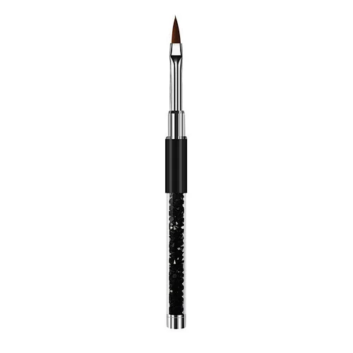 1Pcs Kolinsky Acrylic Handle Nail Brush Rhinestone DIY Drawing Pen Double-Colors Nails Art Gel Polish Painting Carving Brush