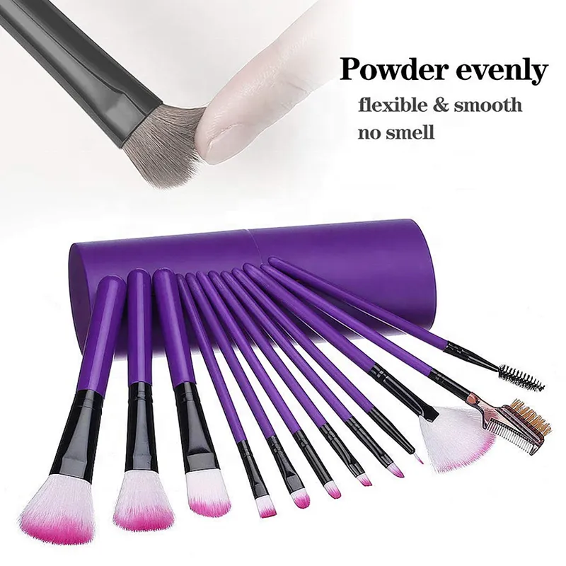 12pcs Makeup Brush Set Travel Cosmetic Tools Private Label with Pouch