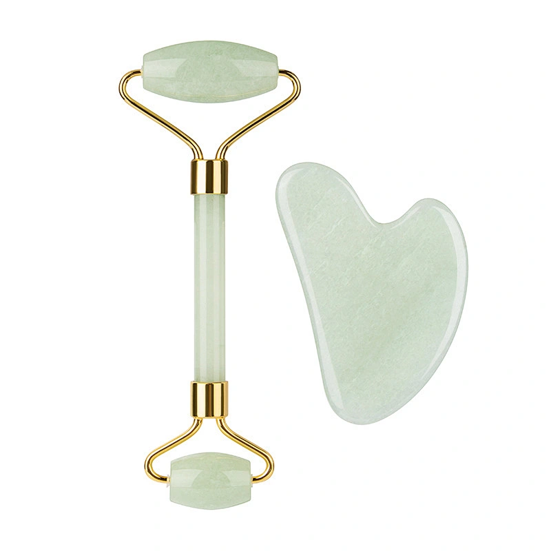 Massager Facial Roller Rose Quartz Gua Sha Face Jade Roller For Skin Tools Gift Set Jade