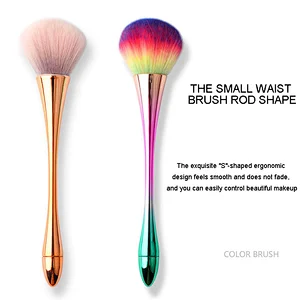 Wholesale Small waist Colorful nail brush High Quality soft nail dust brush Beauty nail cleaning brush