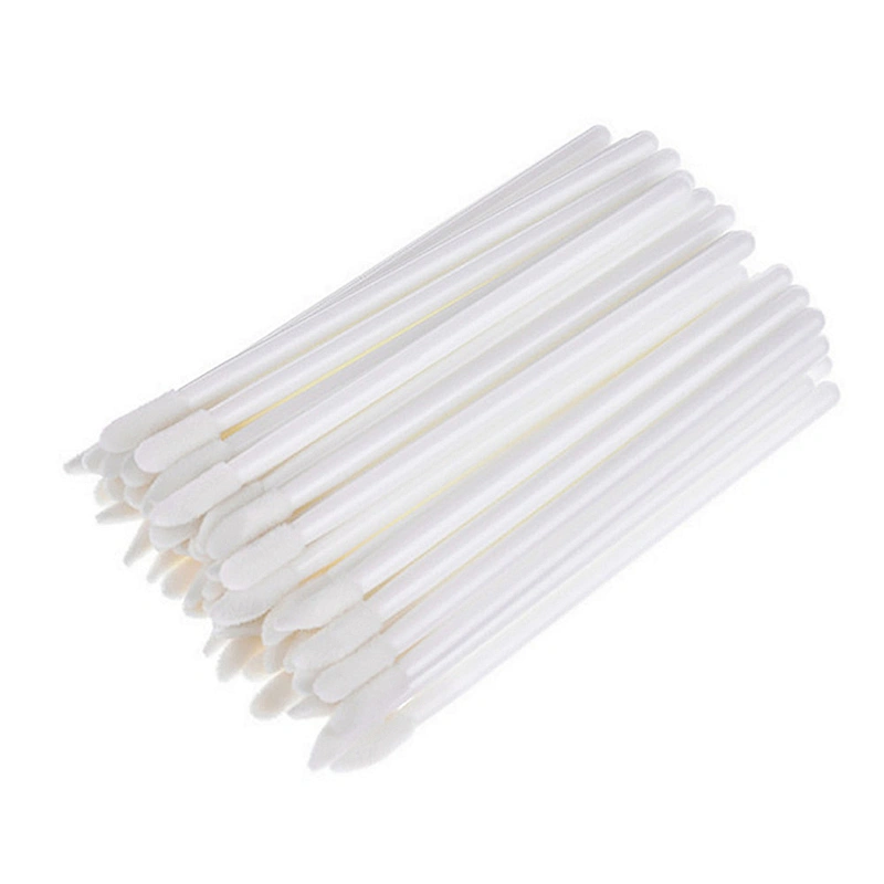 JZG Manufacturers Wholesale 50pcs/bag Hollow Flocking Disposable Lip Brush Lip Gloss Brush Beauty Makeup Brush Wands Applicator