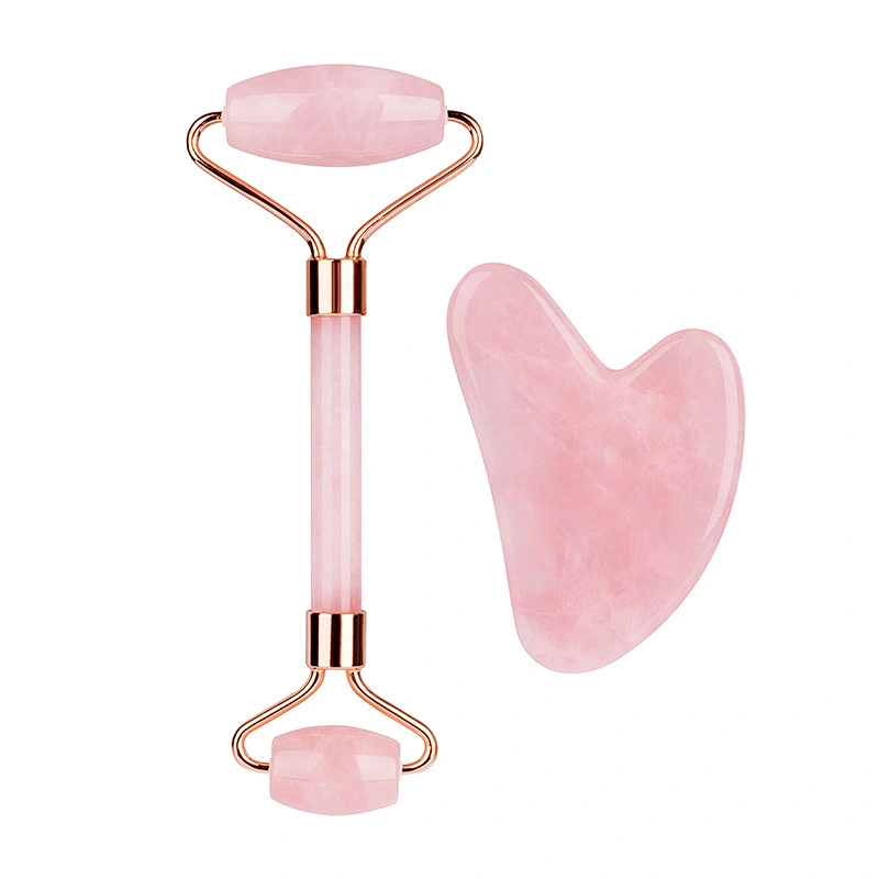 Jade Roller 100% Natural Beauty Massage For Face Facial Jade Stone Double Rose Quartz Jade Roller