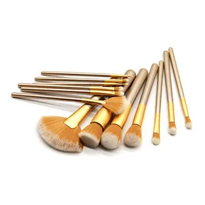 Wholesale 13pcs champagne makeup brushes with soft bristles