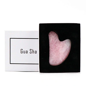 New Wholesale Private Label Custom Packing Body Massage Tool Bian Stone Tool Rose Quartz Natural Jade Face Gua Sha