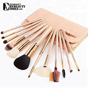 12 piece professional beauty colorful cosmetic makeup brush set