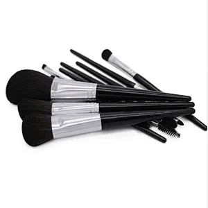 Professional 10PCS Black Eye Shadow Foundation Eyebrow Lip Brush Makeup Brushes Set Cosmetic Tool