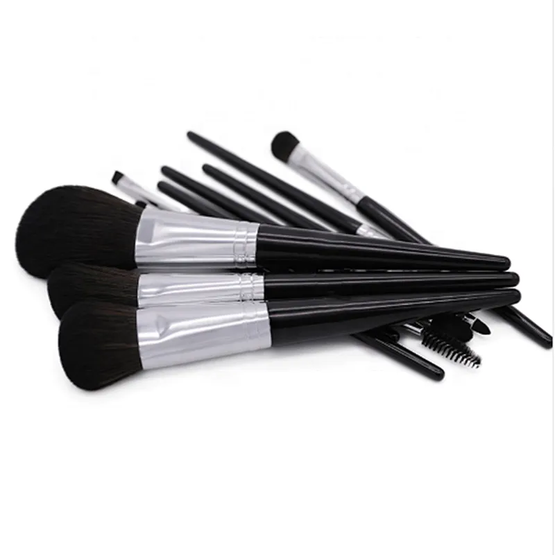 Professional 10PCS Black Eye Shadow Foundation Eyebrow Lip Brush Makeup Brushes Set Cosmetic Tool