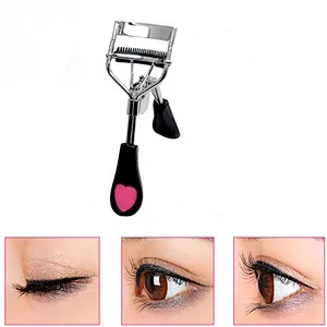 Eyelash Curler With Comb Tweezers Peach Heart Handle Eyelash Clip Cosmetic Beauty Tools