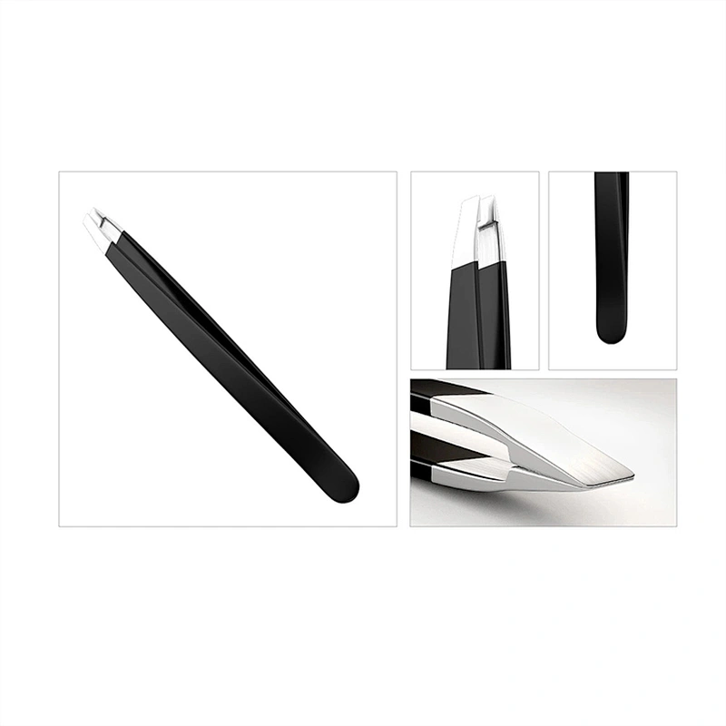 JZG 1pcs Black Wholesale Best Tools Private Label LOGO OEM Custom Professional Eyebrow Tweezers