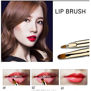 JZG High Quality Factory 1pcs Vegan Portable Retractable Cosmetic Lip Brush Travel Lipstick Gloss Makeup Brush