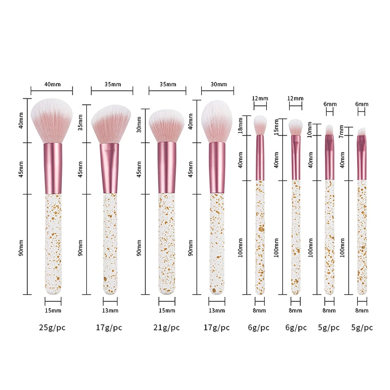8pcs Makeup Brush Kit Professional Cosmetic Tools Vegan Makeup Brush Set Private Label Custom Logo Natural Pink Makeup Brush set